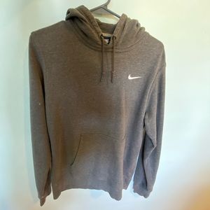 Nike Light Grey Hooded Sweatshirt With White Swoop